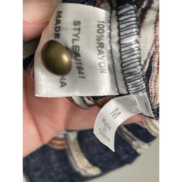 NWOT JODIFL Navy Blue Cactus Long Sleeve Western Tunic Blouse Sz M Southwest Top - Picture 7 of 10